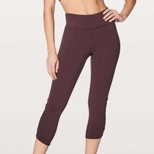 (19.) Lululemon Tied to Crop Black Cherry